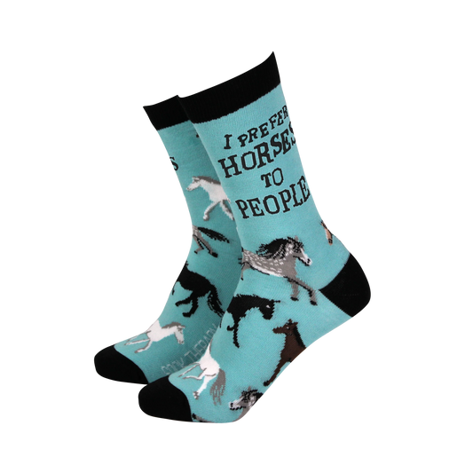 I Prefer Horses To People - Women’s Bamboo Socks