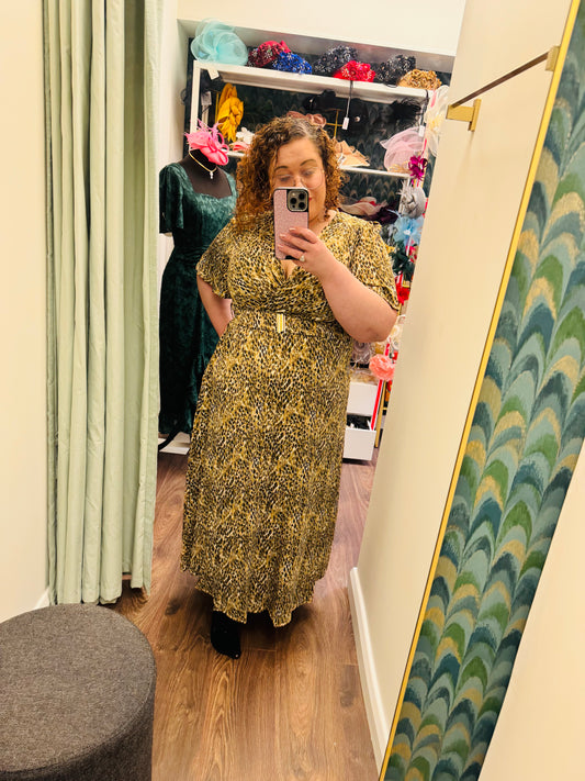Amber Leopard Cross Over Maxi Dress