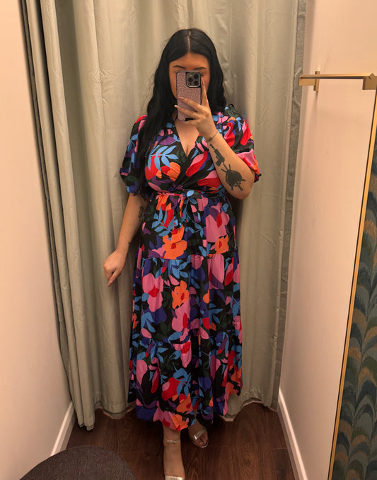 DMB Multi Floral Maxi Summer Dress