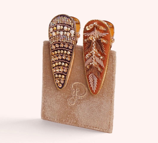 Powder Jewelled Deco Beads and Trees Hair Clips