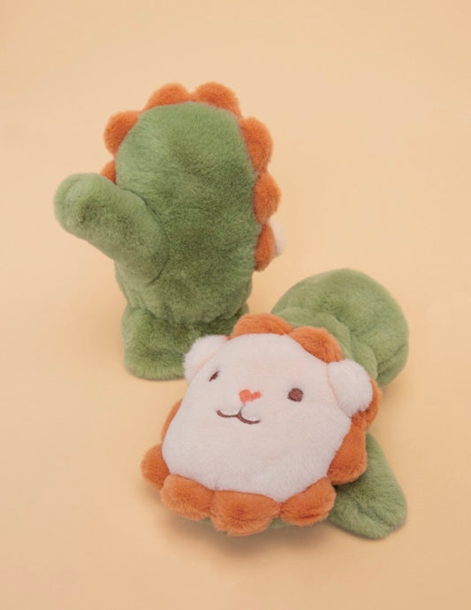 Powder Kids Cute Lion Fluffy Mittens - Fern