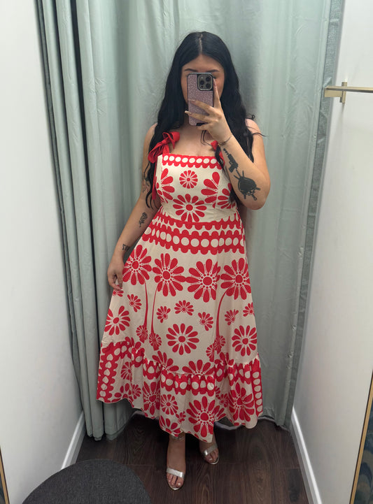 DMB Red Strappy Chic Dress