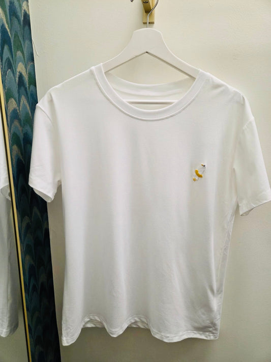 DMB White Embroided Duck T-shirt