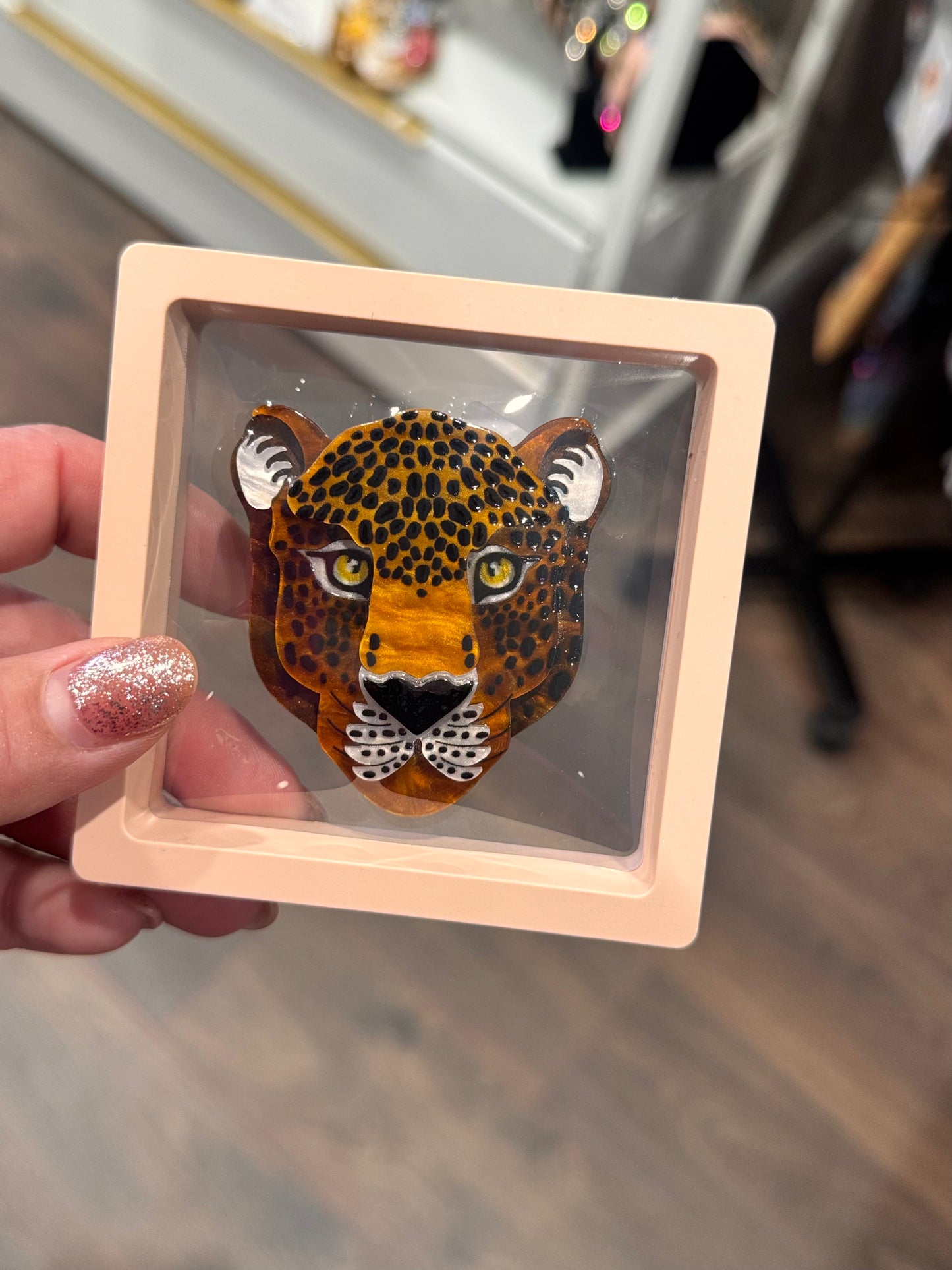 DMB Leopard Hair Slide Clip - Boxed