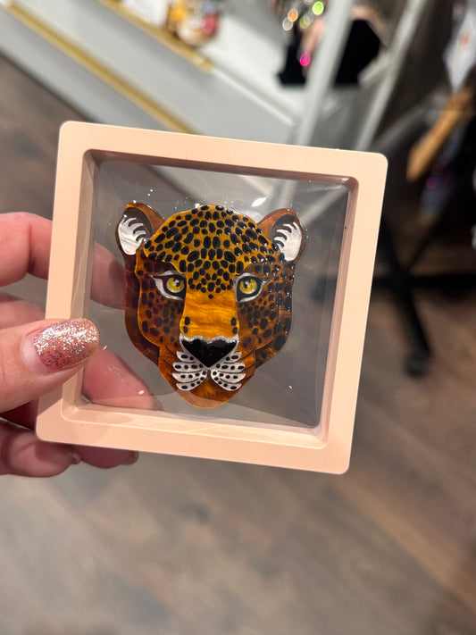 DMB Leopard Hair Slide Clip - Boxed