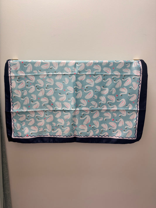 DMB Blue Swan Square Satin Neck Scarf
