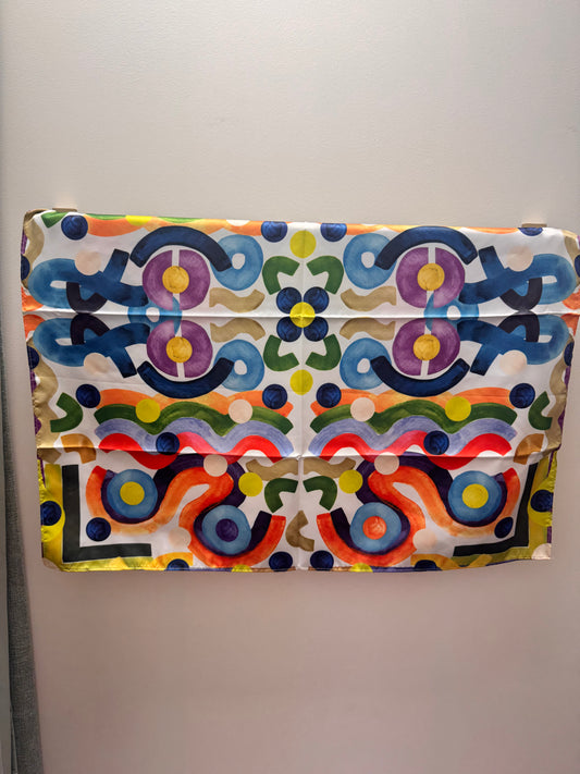 DMB Abstract Multi Square Satin Neck Scarf