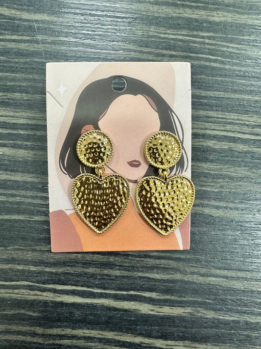 DMB Gold Heart Drop Earrings