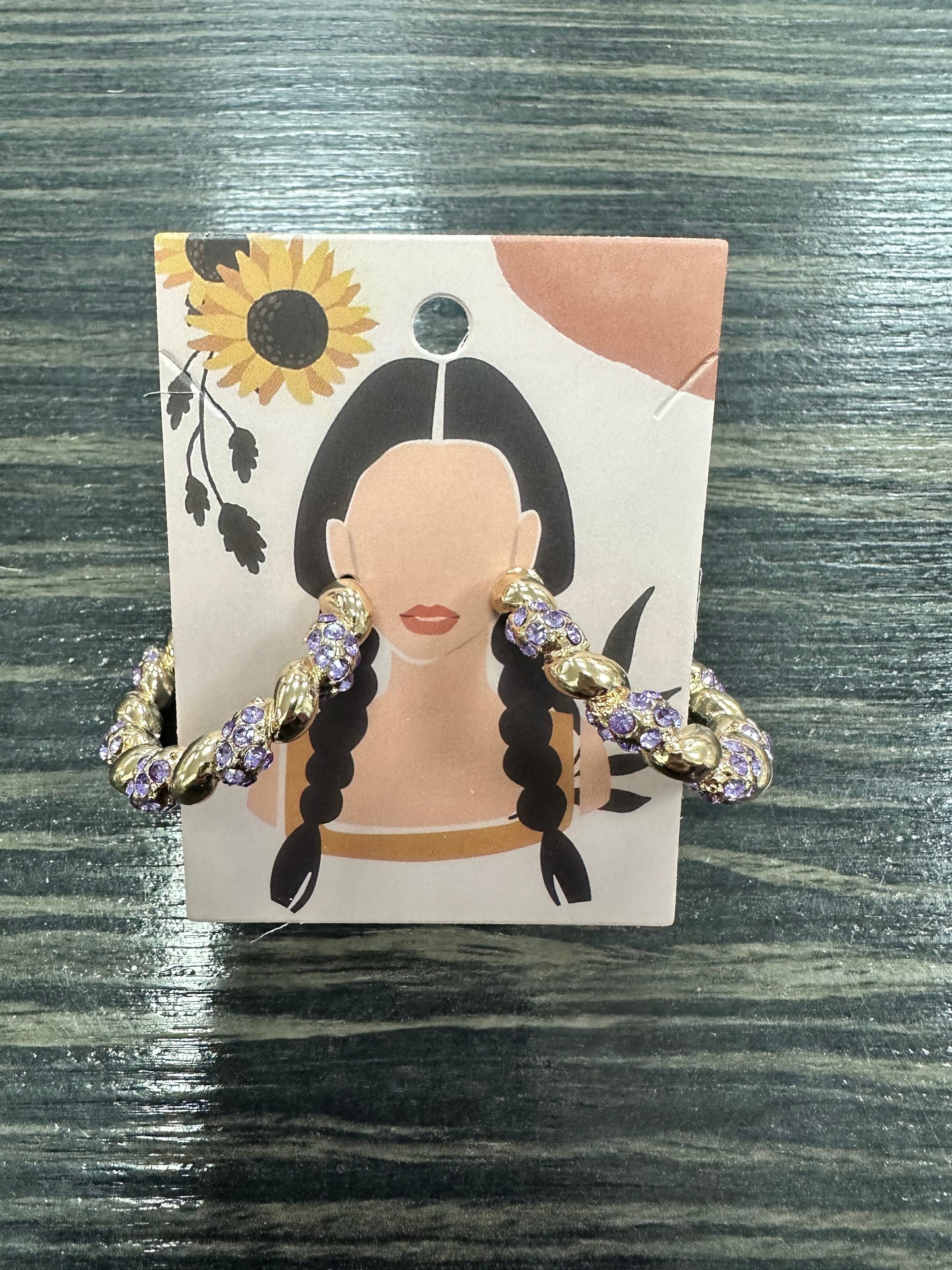 DMB Amethyst Twist Hoop Earrings