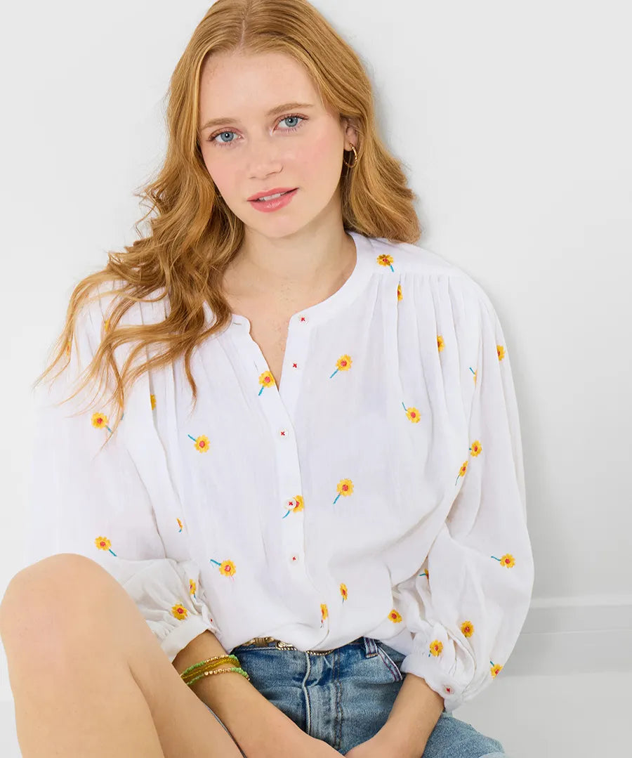 Joe Browns Sunshine Embroidered Cotton Blouse