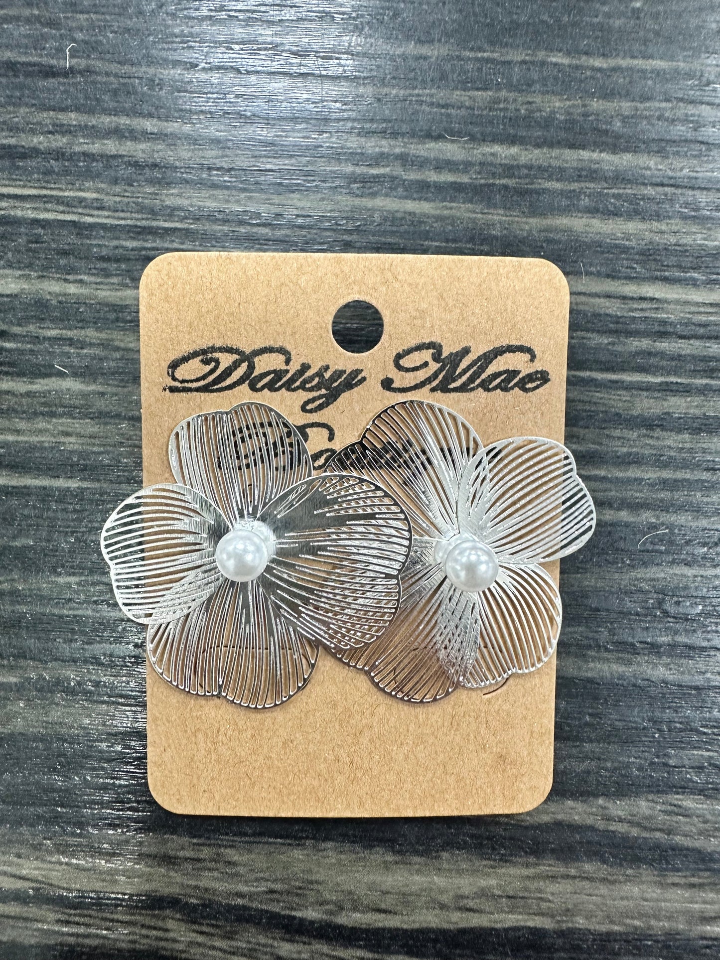 DMB Silver Flower Earrings