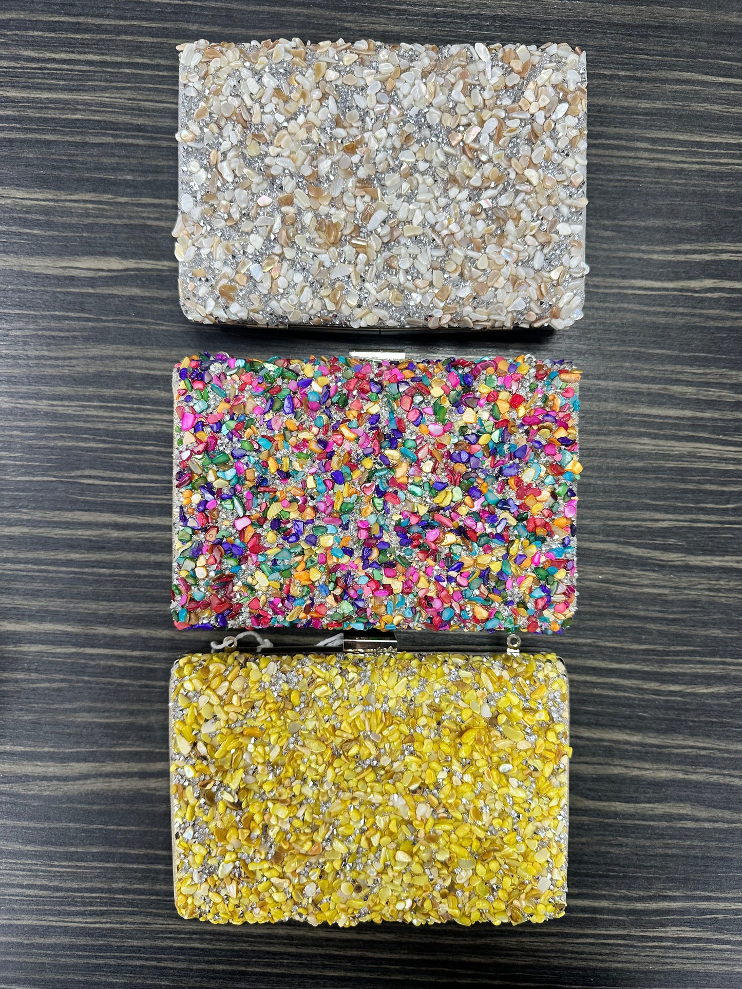 DMB Stone Embellished Box Clutch