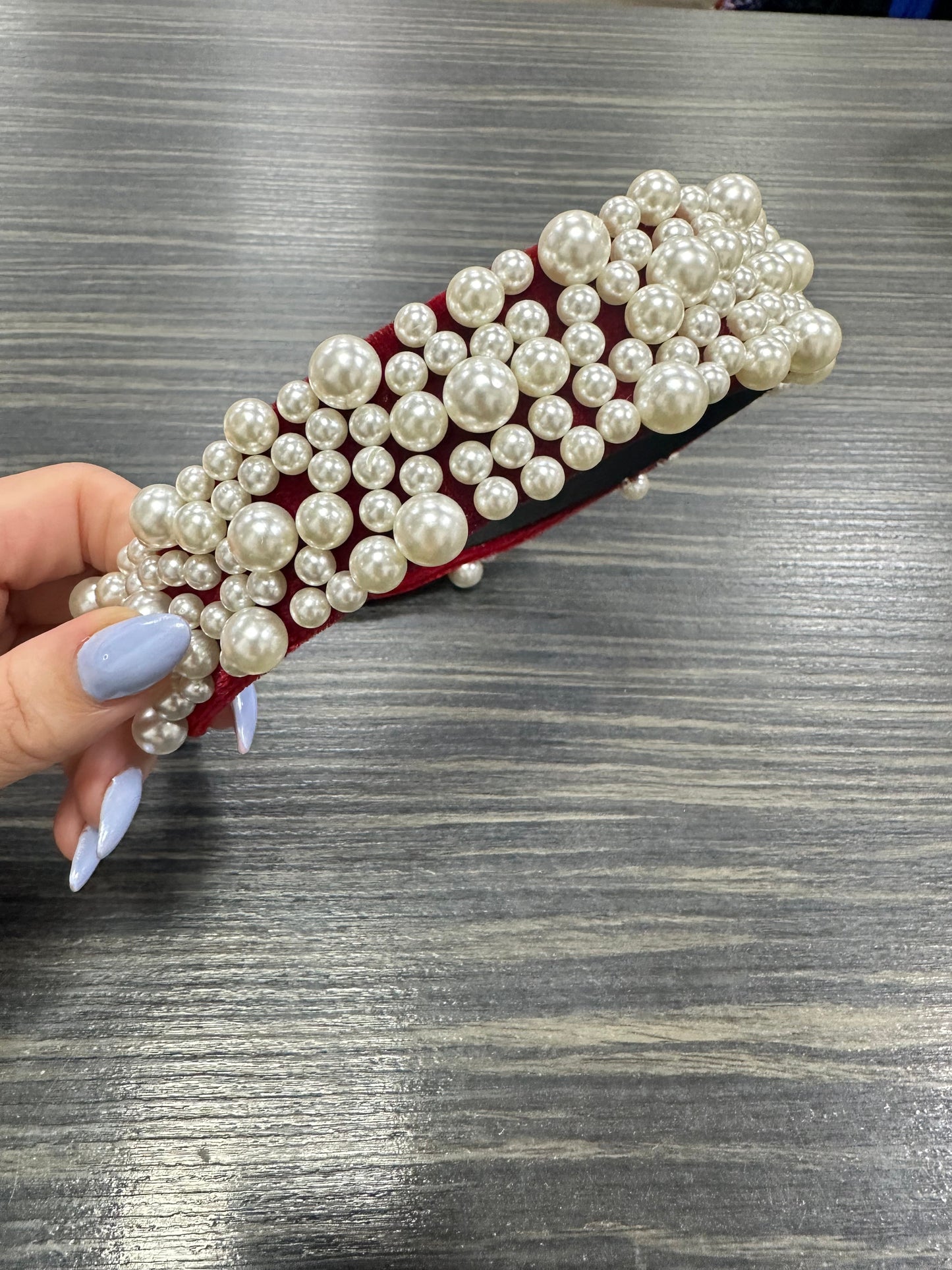 DMB Velvet Pearl Embellished Headband