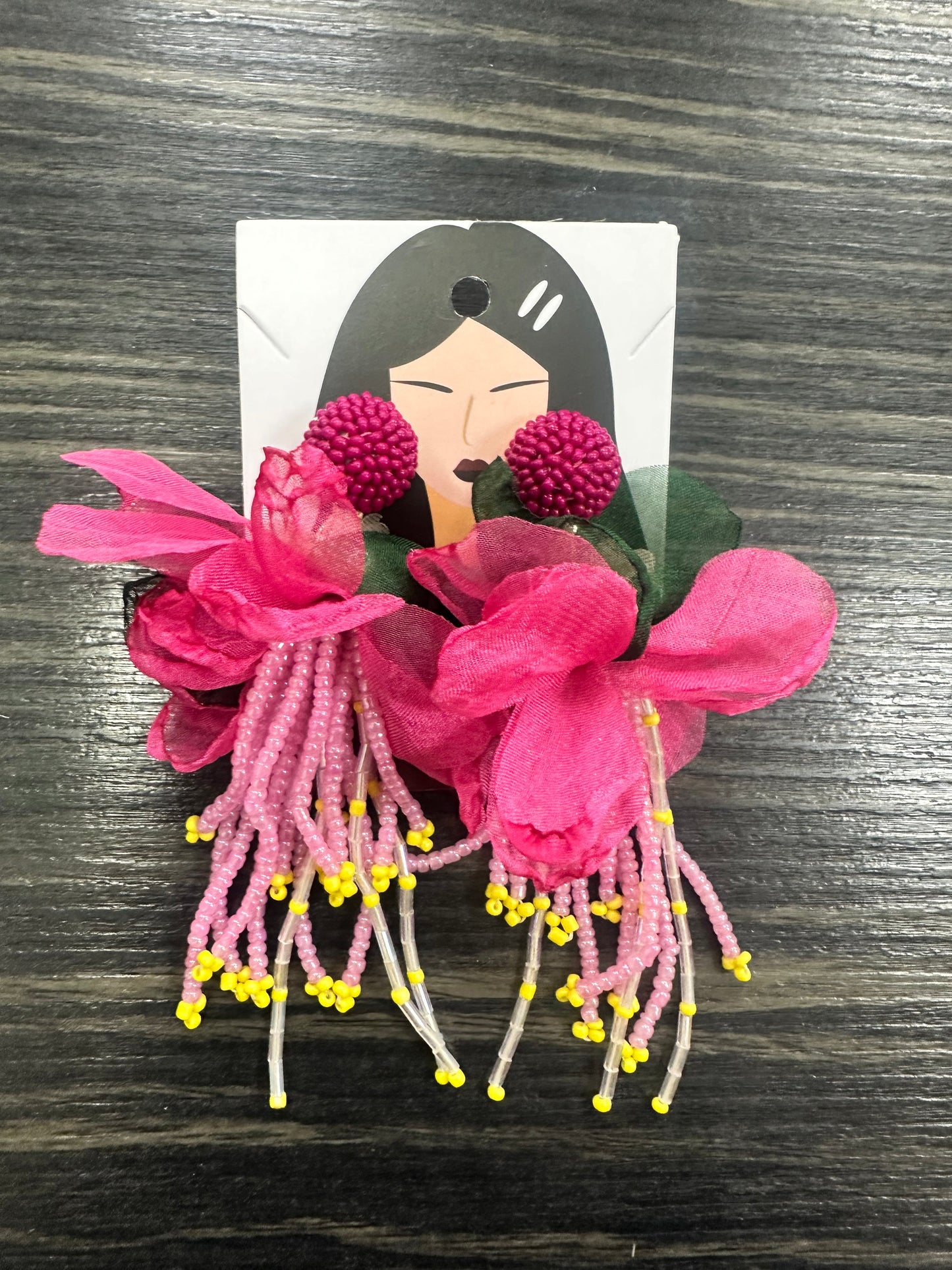 DMB Tassel Bead Flower Earrings