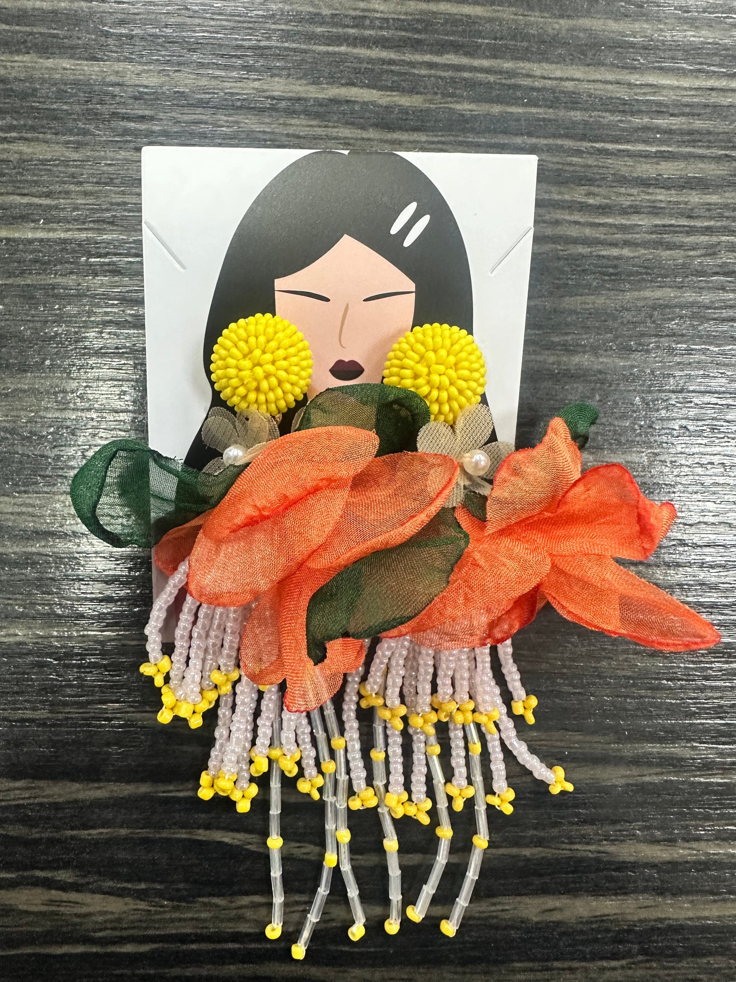 DMB Tassel Bead Flower Earrings