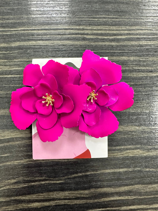DMB Pink Sculpted Flower Earrings