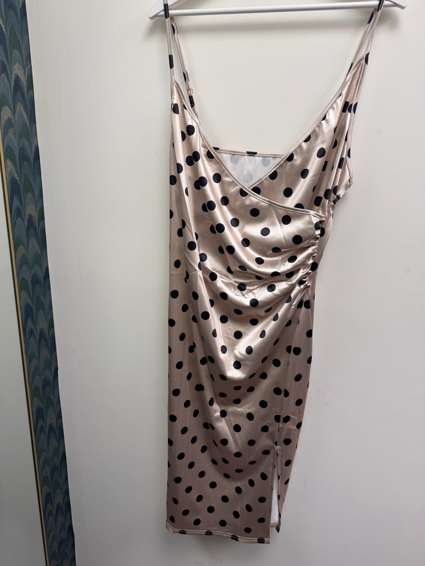 DMB Cream Polka Strappy Dress