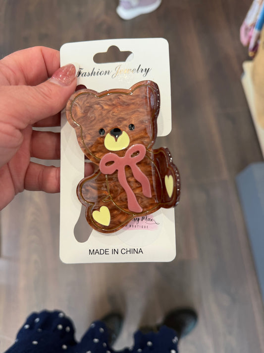 DMB Bear Bow Claw Clip