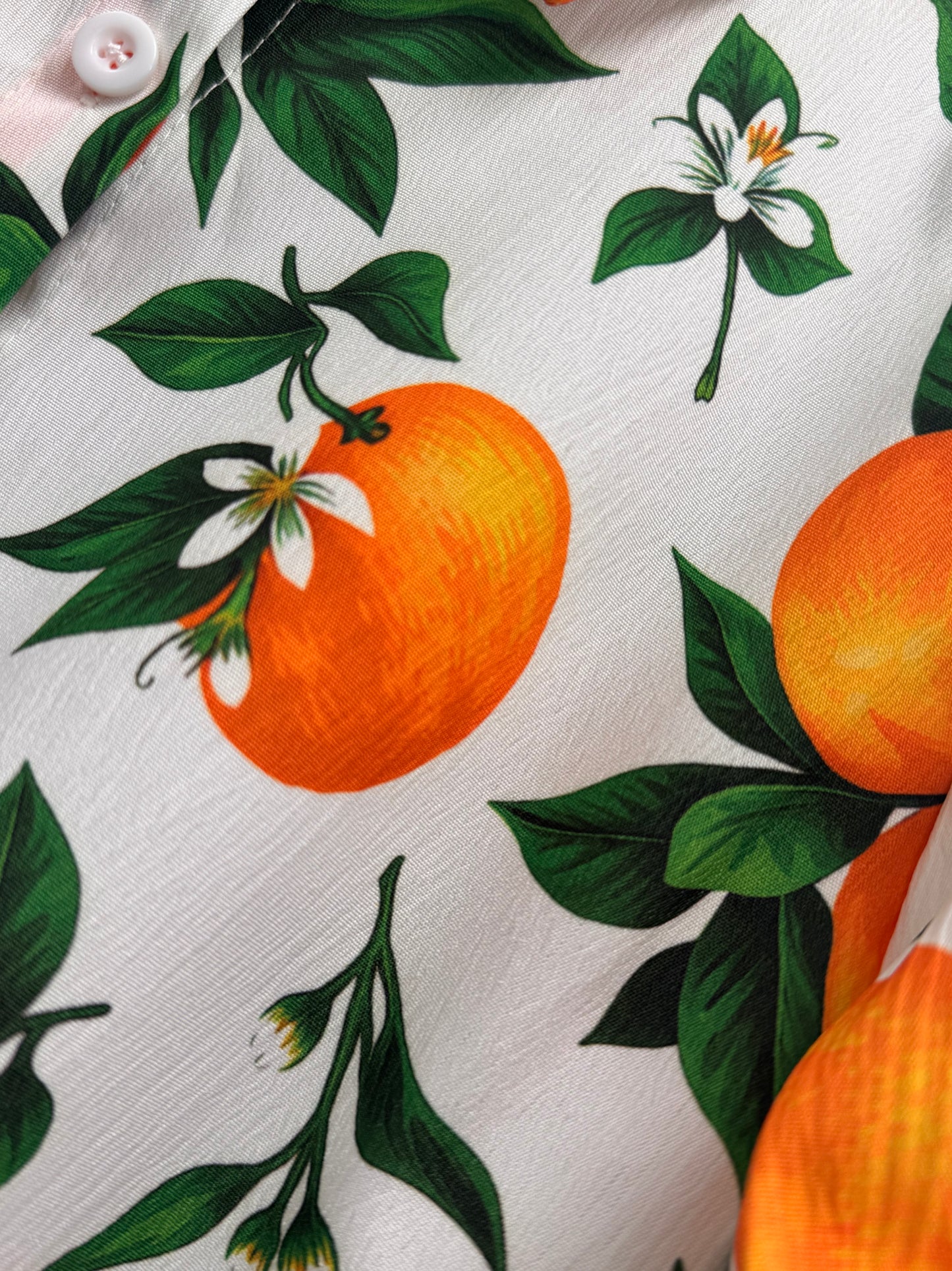 DMB Orange Print Frill Sleeve Blouse