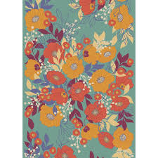 Powder Print Scarf Autumn Floral in Moss
