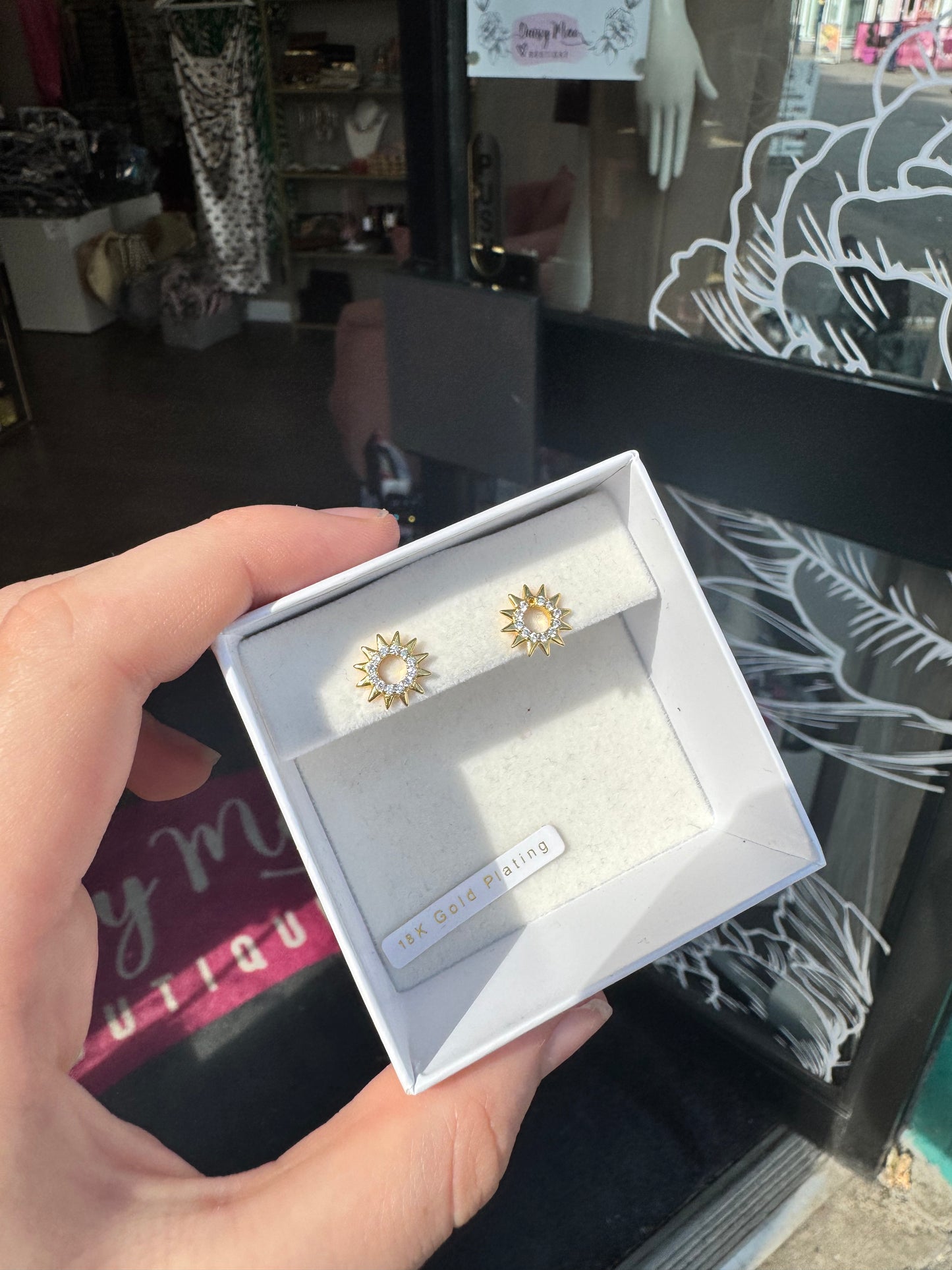 Sun Gold-Plated Earrings T543EDL