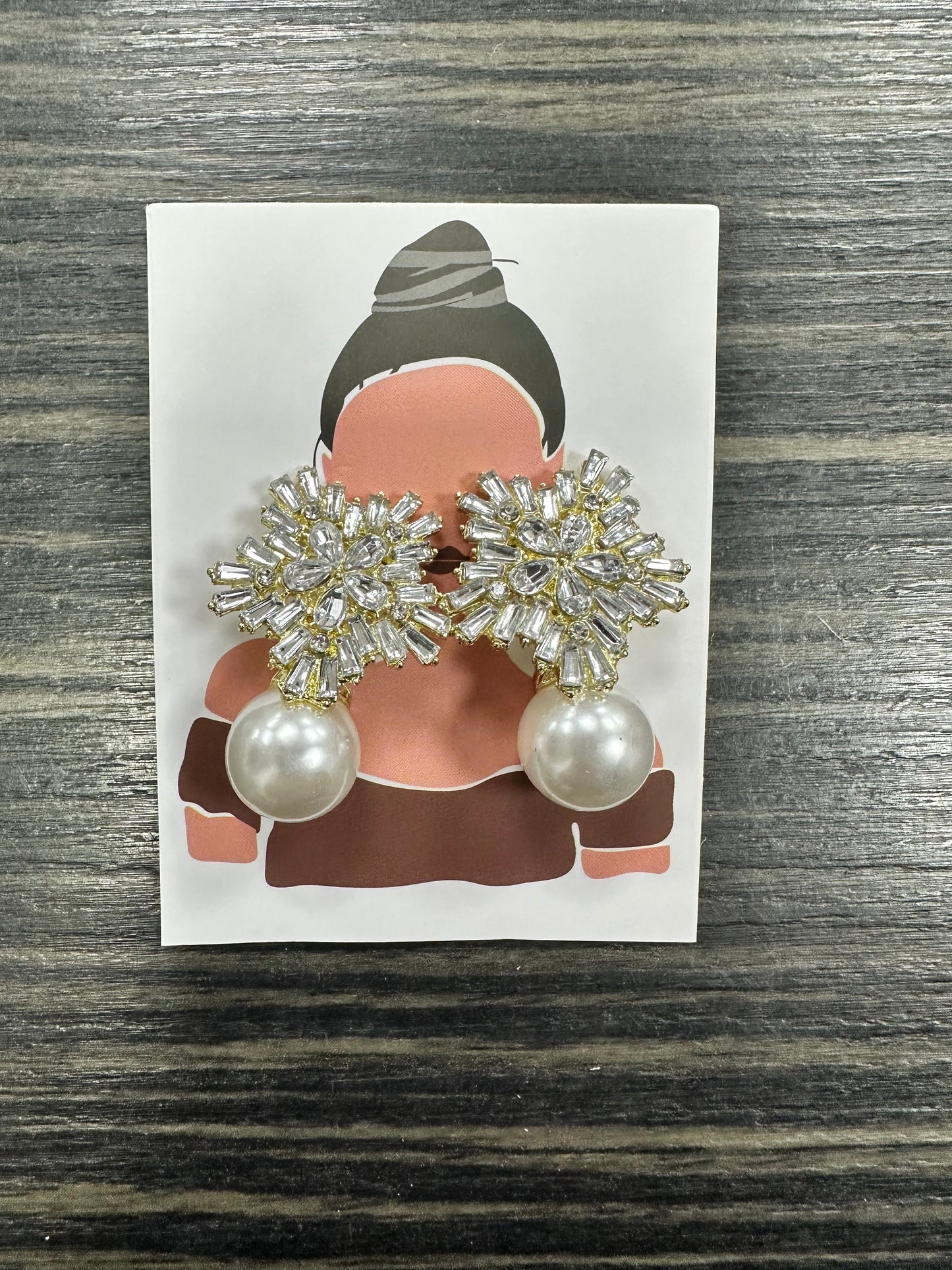 DMB Snowflake Pearl Drop Earrings