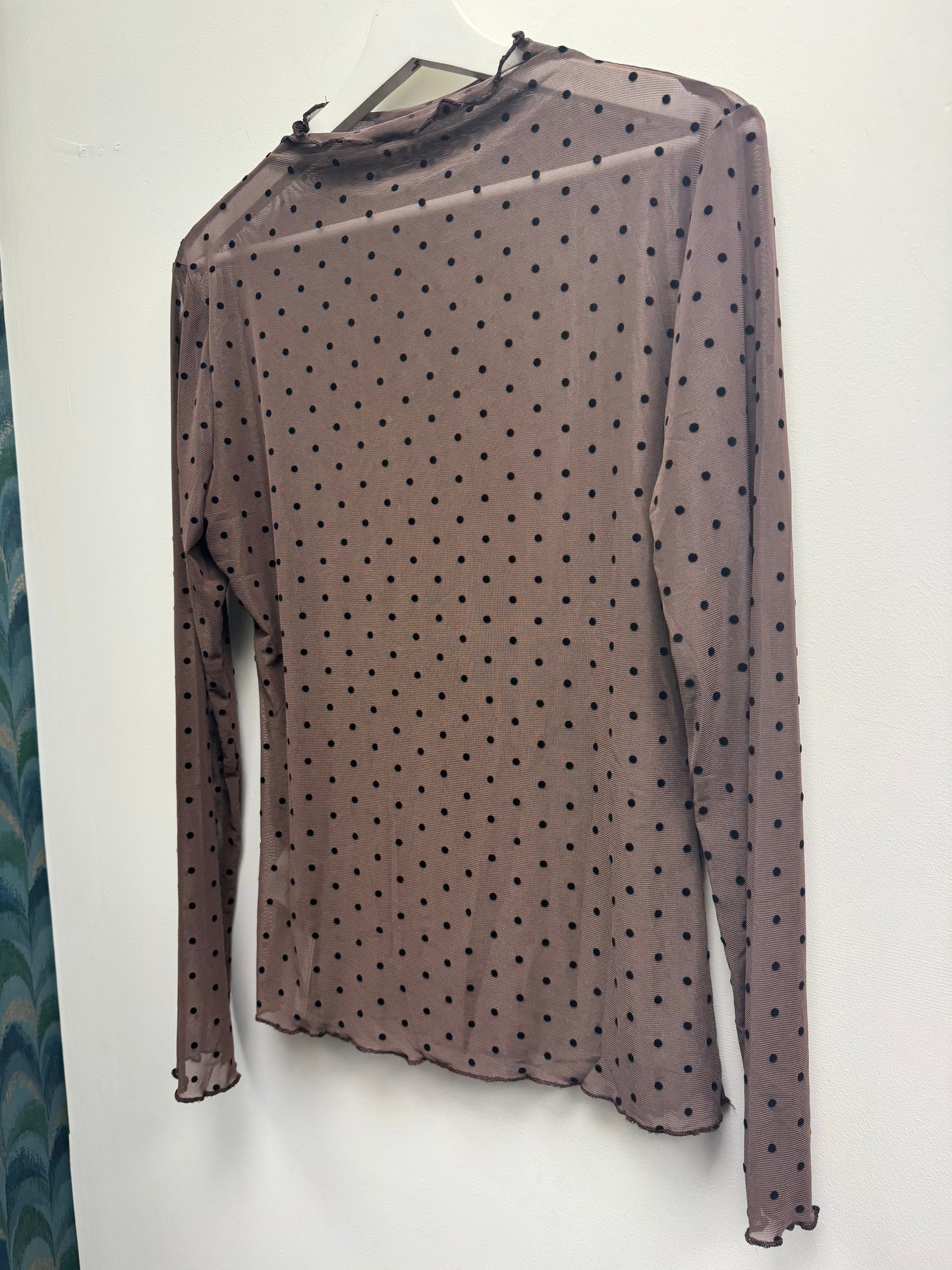 DMB Brown Polka Sheer Top