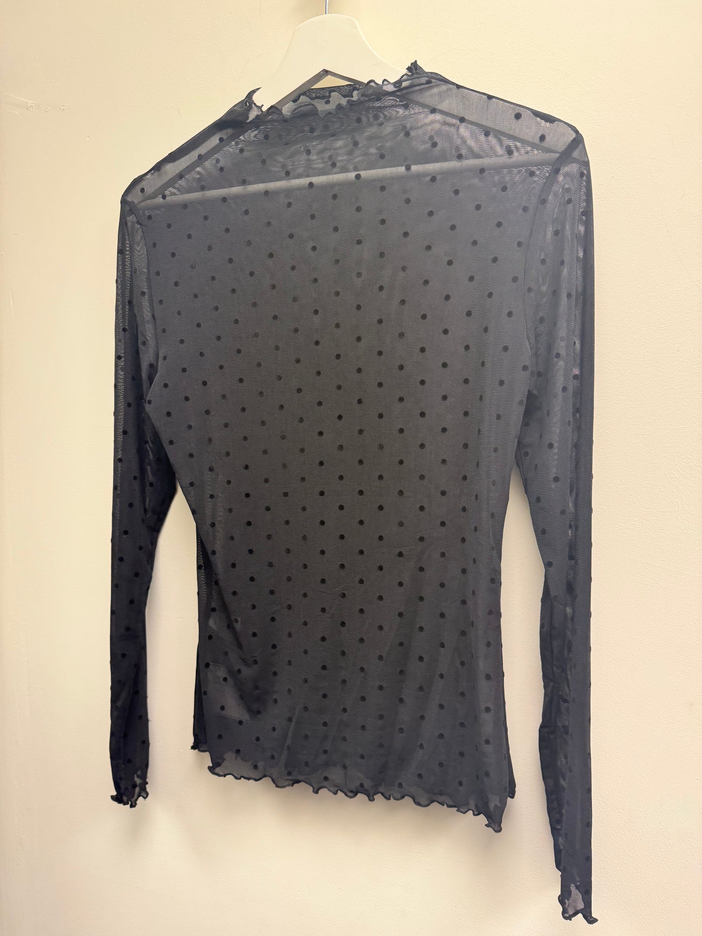 DMB Black Polka Sheer Top