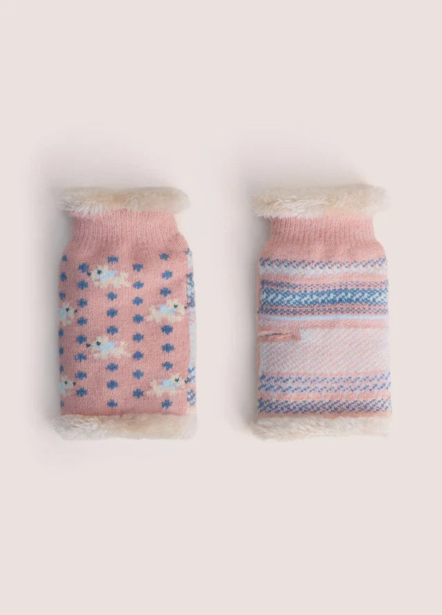 Powder Westie Wrist Warmers, Candy