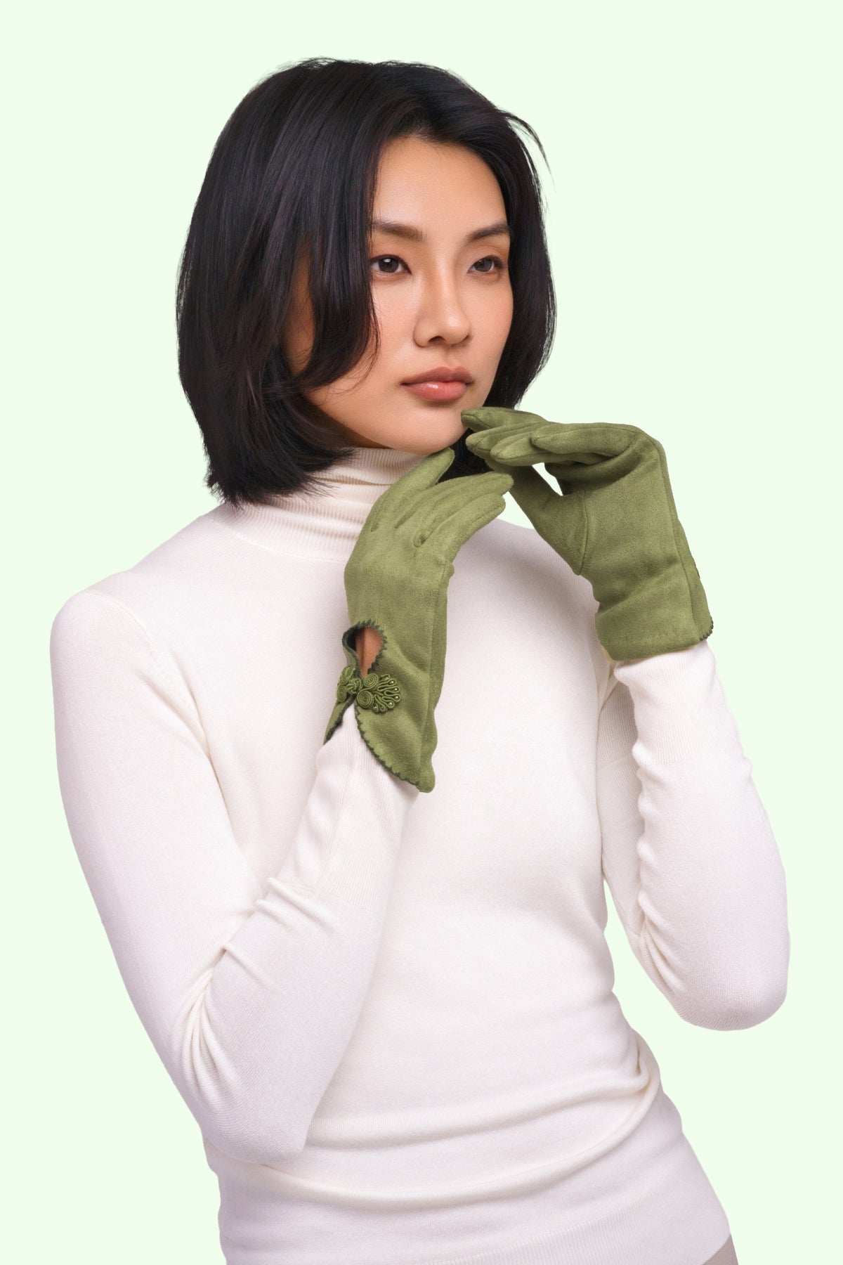 Powder Suki Gloves, Moss