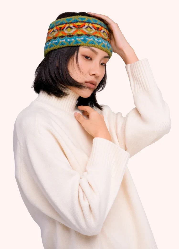 Powder Fair Isle Beanie, Teal Mix