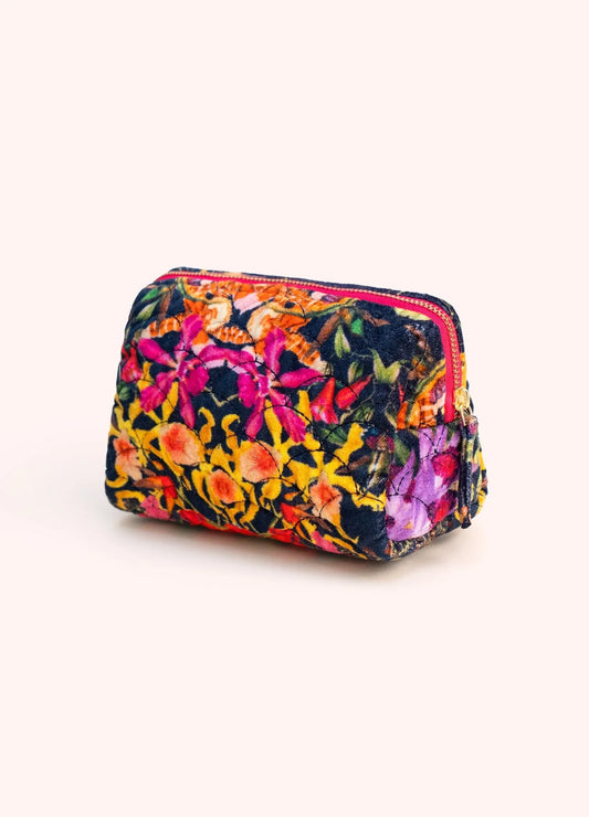 POWDER QUILTED VELVET VANITY BAG - BOTANICAL KALEIDOSCOPE