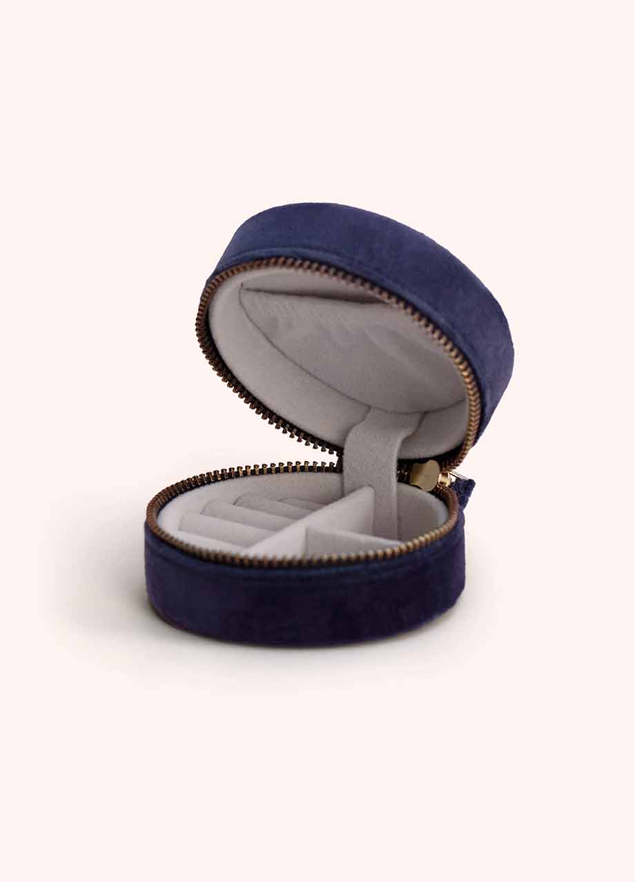 POWDER JEWELLERY BOX - NAVY FLORAL