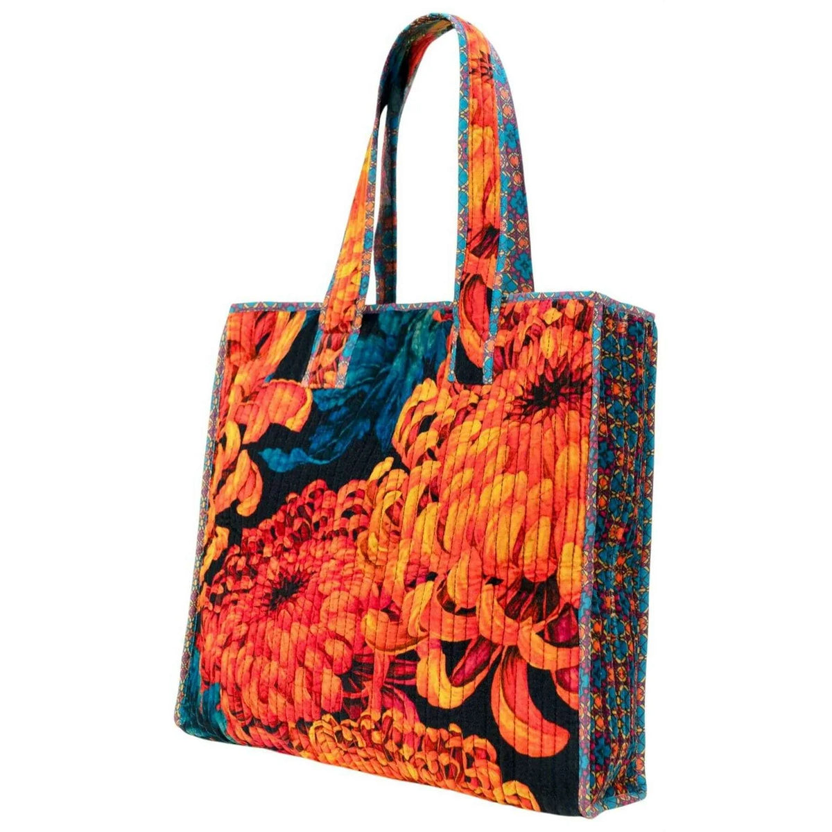 POWDER QUILTED VELVET TOTE - CHRYSANTHEMUM