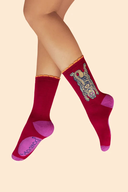 Powder Women’s Ankle Socks - Ikat tiger