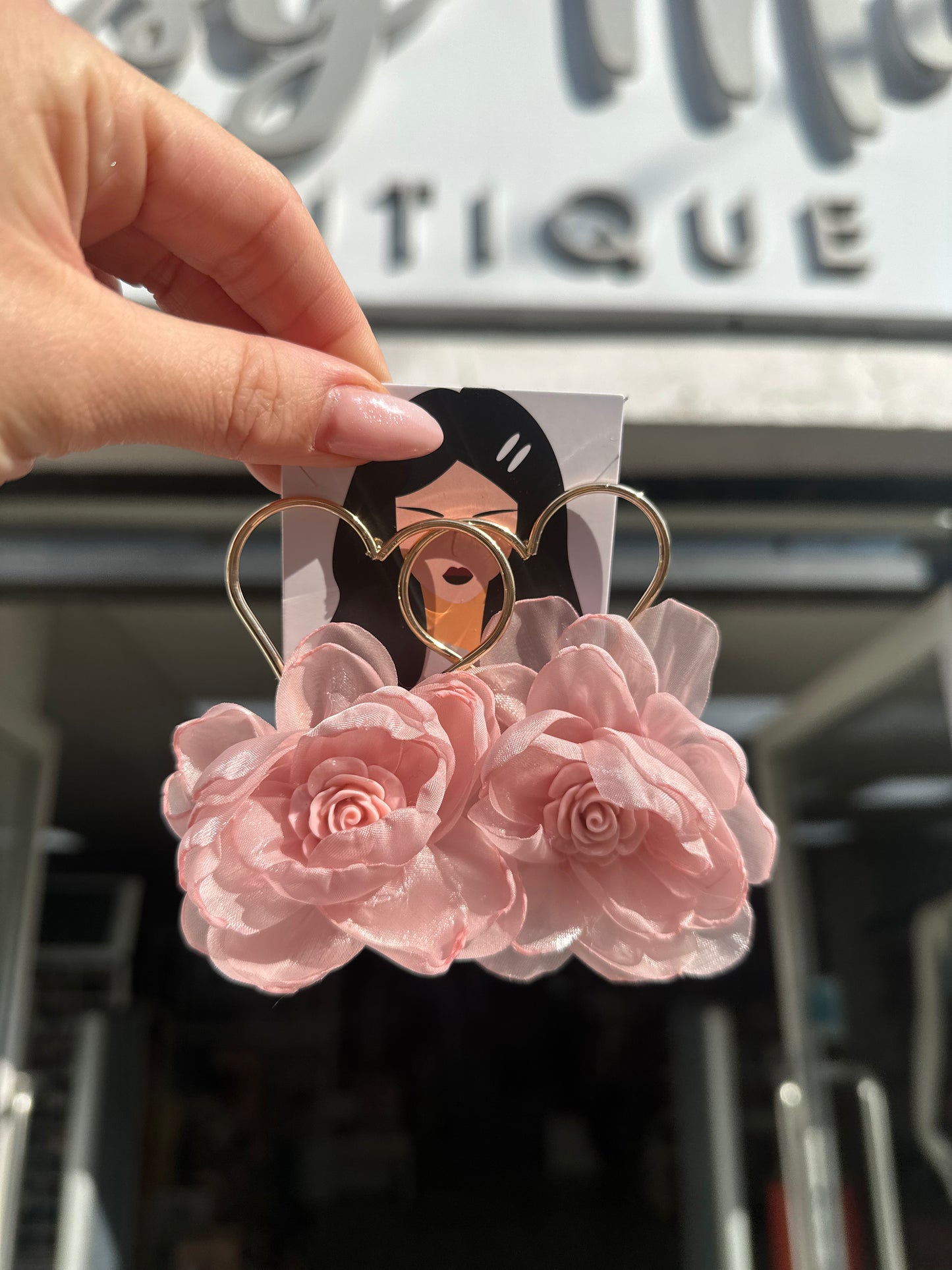 DMB Fabric Rose Earrings