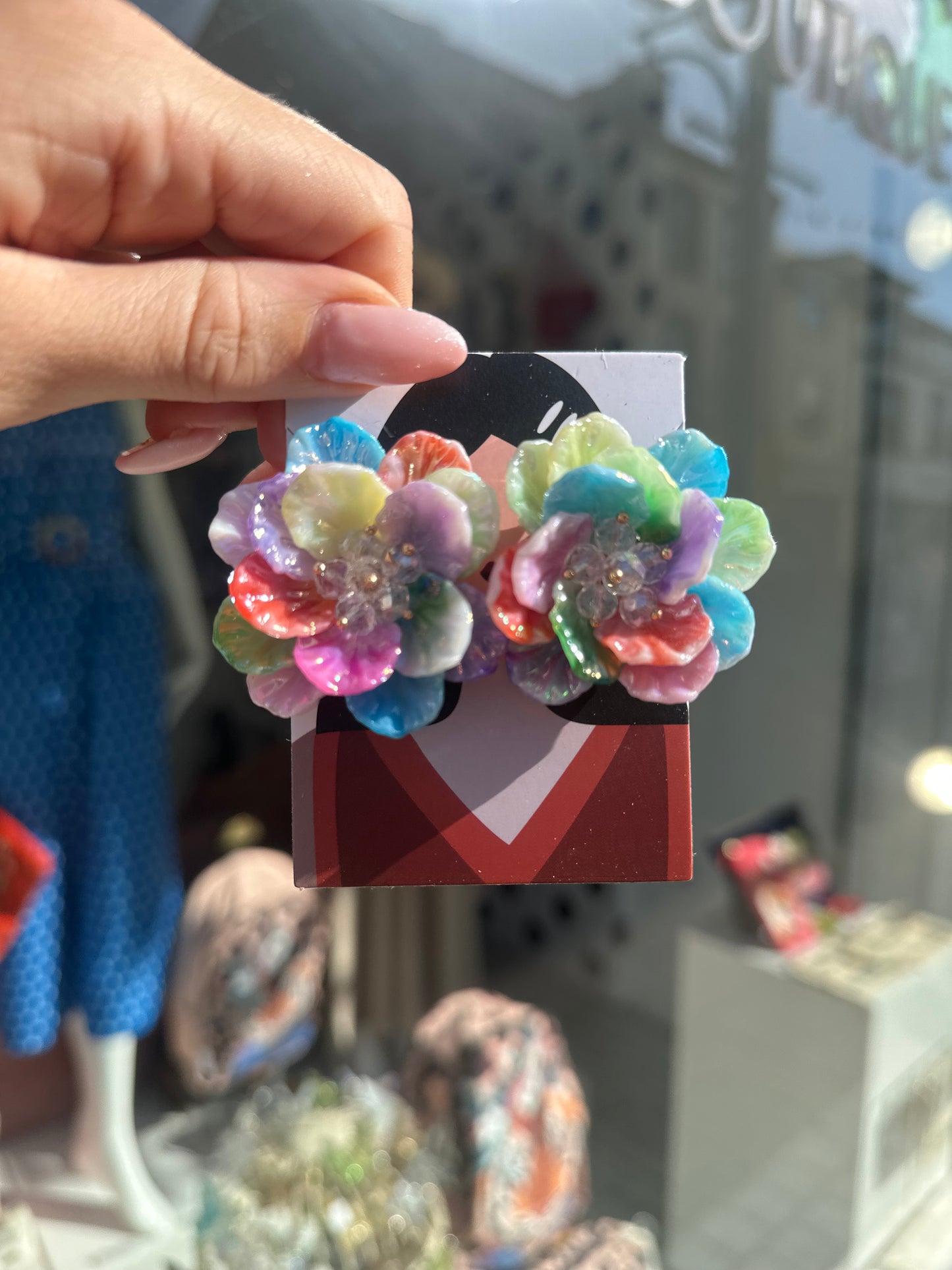 DMB Beaded Centre Flower Earrings