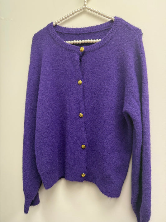 DMB Cosy Purple Aubergine Cardigan