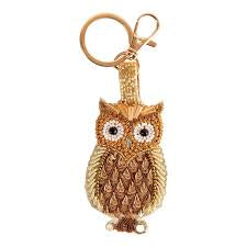 Powder BEADED KEYRINGS - GOLDEN OWL