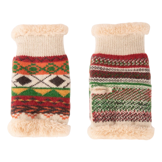 Powder KAYLA FAIR ISLE WRIST WARMERS, RUSSET