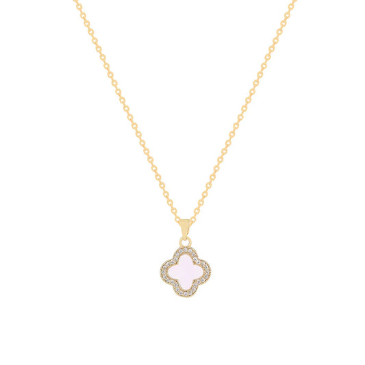 Knight & Day T699NMS Pink Clover Gold Necklace