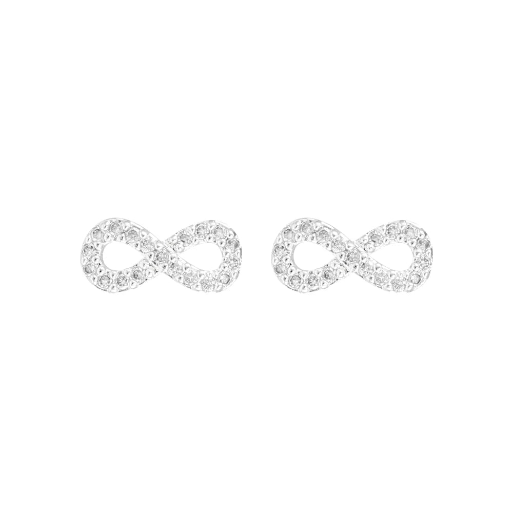 Knight & Day T675EAP Silver CZ Infinity Earrings