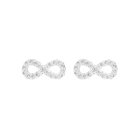 Knight & Day T675EAP Silver CZ Infinity Earrings