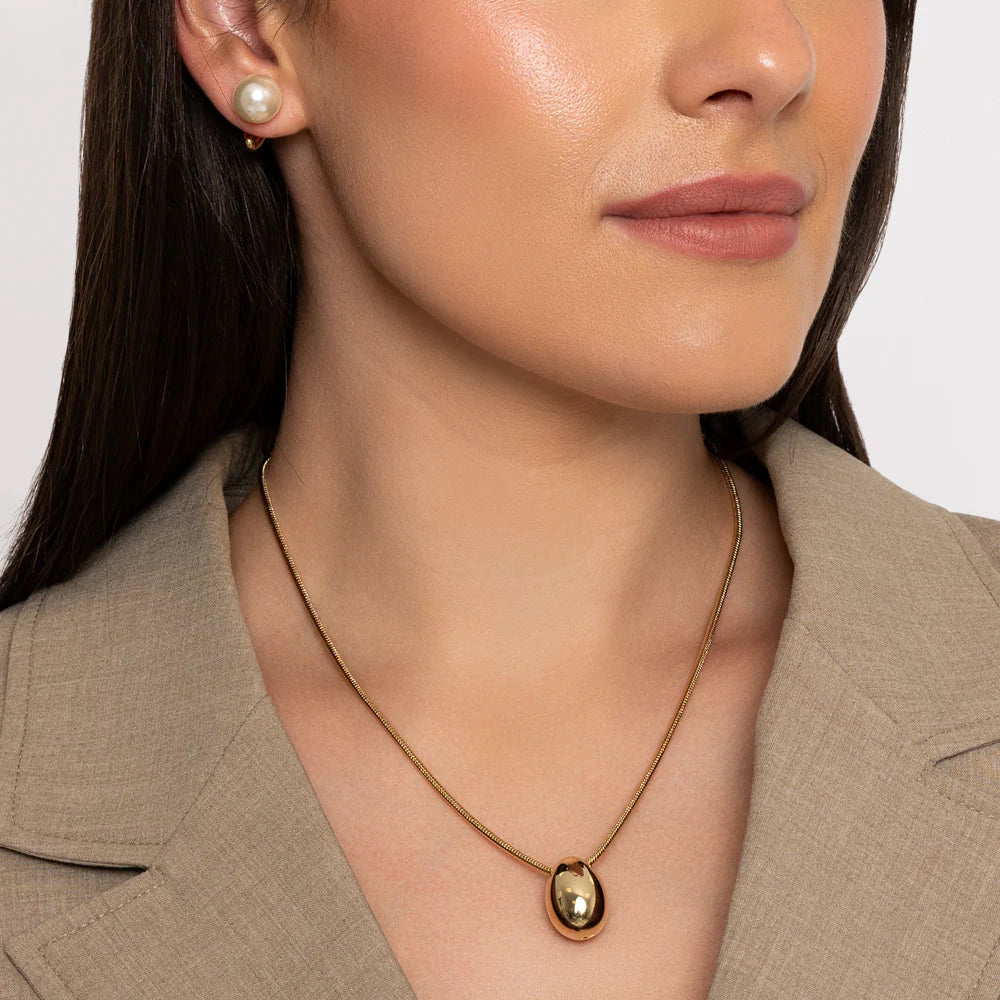 Knight & Day S443NCB Chunky Gold Tear Drop Pendant