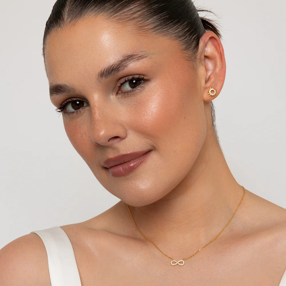 Knight & Day T534NDL The Pink Box Infinity Gold Necklace