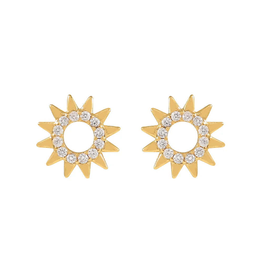 Knight & Day T543EDL The Pink Box Sunburst Gold Earrings