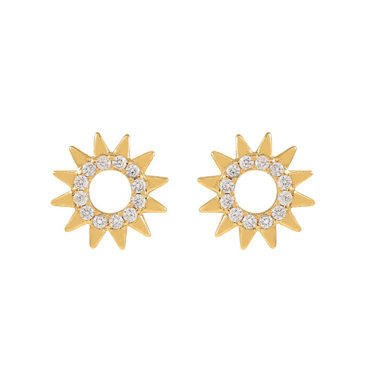 Knight & Day T543EDL The Pink Box Sunburst Gold Earrings