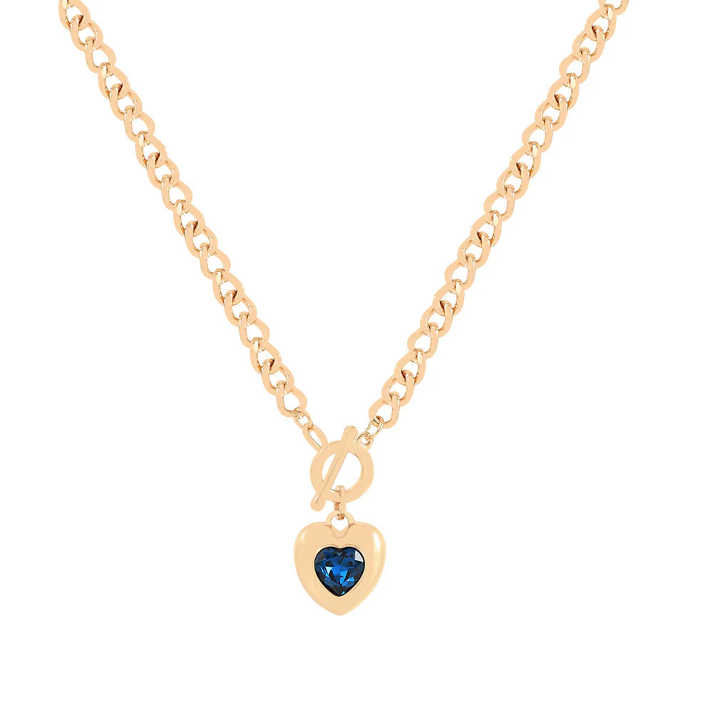Knight & Day T596NCB  Gold Montana Blue Necklace