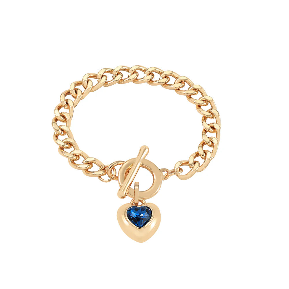 Knight & Day T597BCB  Gold Montana Blue Bracelet