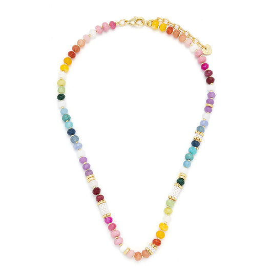 Knight and Day Multi Coloured Semi Precious Stone Necklace T150NSF